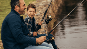Club fishing image father and son